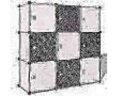 VidaXL Armario cubo organizador con 9 compartimentos negro y blanco