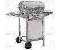 VidaXL Barbacoa portátil de gas con 2 zonas plateada acero inoxidable