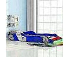 VidaXL Cama infantil con forma de coche carreras y LED 90x200 cm azul