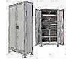 VidaXL Armario de oficina con 2 puertas acero 90x40x180 cm gris