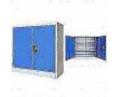VidaXL Armario de oficina de metal 90x40x90 cm gris y azul