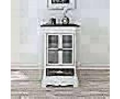 VidaXL Vitrina baja con dos puertas y un cajón de madera blanca