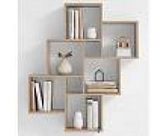 FMD Estantería de pared con 8 compartimentos roble 2006-002