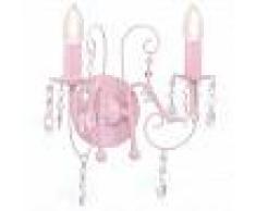 VidaXL Lámpara de pared con cuentas rosa con 2 bombillas E14