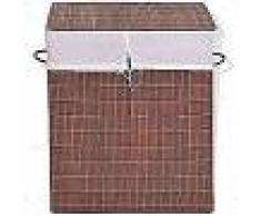 VidaXL Cesto de la ropa de bambú rectangular marrón