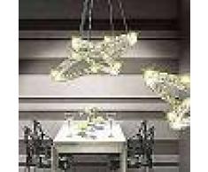 VidaXL Lámpara de Techo de Cristal Doble Círculo con LED 23,6 W