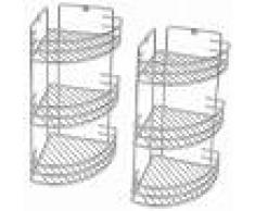 vidaXL Rinconera de ducha 3 estantes 2 piezas metal