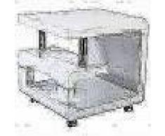 Bhp Mesa auxiliar con 4 ruedas MDF blanco brillante B154136