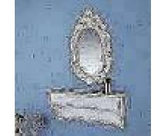 VidaXL Estante de pared para llaves y joyas con espejo y ganchos