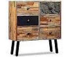 VidaXL Aparador con 6 cajones madera de teca reciclada 70x30x76 cm