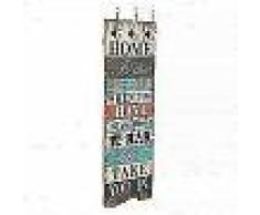 VidaXL Perchero de pared HOME IS con 6 ganchos 120x40 cm