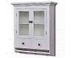 VidaXL Armario de cocina de pared de madera y puerta de vidrio blanco