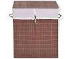 VidaXL Cesto de la ropa de bambú rectangular marrón