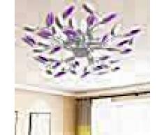 VidaXL Lámpara de techo brazos de cristal forma hoja 5 bombillas E14