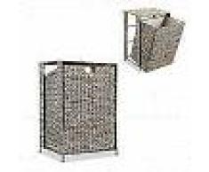 VidaXL Cesto para la ropa sucia de jacinto de agua 44x34x64 cm