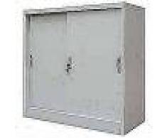 VidaXL Armario oficina con puertas correderas metal 90x40x90 cm gris