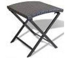 vidaXL Taburete plegable de ratán sintético negro