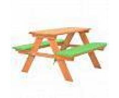 VidaXL Mesa de pícnic infantil con bancos madera de abeto 89x79x50 cm