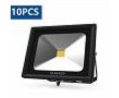 10X Foco Proyector Led 50w Luz Fría, Foco Led Exterior 6000K IP65