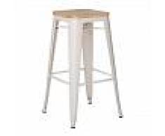 Taburete Alto LIX Mate Madera Beige Crema Madera Natural - INDECEMI