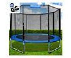 deuba Monzana Trampolín de 305 cm cama elástica negro y azul con red de