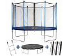habitat et jardin Trampolin / cama elástica Happy - Ø 4.25 m - con malla + escalera +