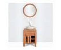 Mueble de baño montado lavabo simple 80cm MALACCA de madera maciza