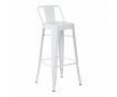 Taburete Alto con respaldo LIX Mate Blanco - INDECEMI