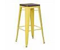 Taburete Alto LIX Madera Amarillo Madera Oscura - INDECEMI