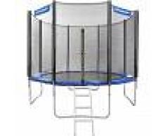songmics Trampolín Ø183cm, Redondo(sin escalera), para el Jardín, Caja de Red de