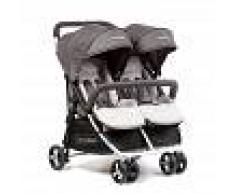 BebéDue Silla de Paseo Gemelar DUAL 0+ BebeDue Negra y Gris