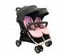 BebéDue Silla de Paseo Gemelar DUAL 0+ BebeDue Negra y Rosa