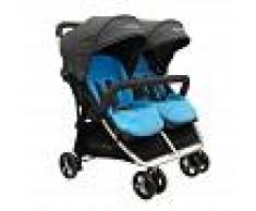 BebéDue Silla de Paseo Gemelar DUAL 0+ BebeDue Negra y Azul Claro