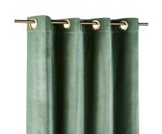 Cortina de ojales de terciopelo verde tilo 140x300 - la unidad