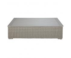 Mesa de centro de jardín de composite y resina trenzada gris Cape Town