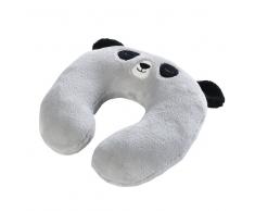 Cojín de viaje panda de pelo sintético gris