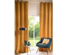 Cortina de terciopelo amarillo mostaza, la unidad, 140x300