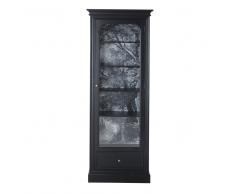 Vitrina con 1 puerta negra y vidrio templado Cambronne