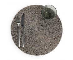 Mantel individual redondo hematites D. 33 cm PERLE