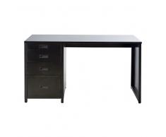 Escritorio industrial con 4 cajones de metal negro Loft