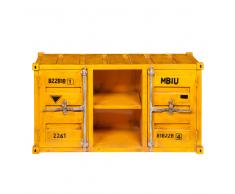 Mueble de TV contenedor amarillo de metal An. 129 cm Carlingue