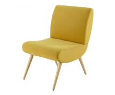 Silla vintage amarilla y patas de abedul Cosmos