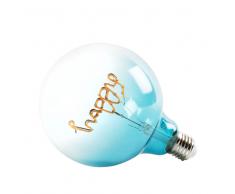 Bombilla LED con mensaje happy de cristal