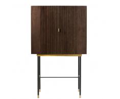 Mueble bar de acacia y metal con 2 puertas y 1 cajón Sterling