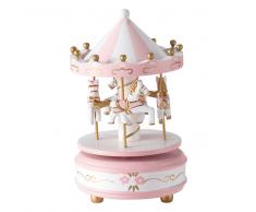 Caja de música carrusel rosa