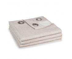 Cortina con ojales con motivos de espiguilla beige 140x270 - la unidad