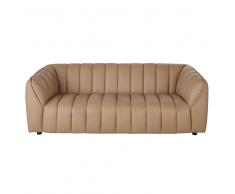 Sofá de 3/4 plazas de piel beige rosado Fletcher