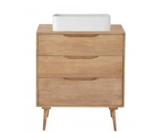 Mueble de lavabo y 2 cajones de mango macizo Trocadero