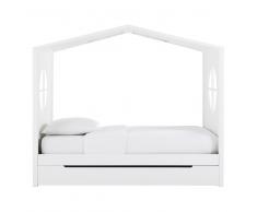 Cama cabaña infantil 90x190 blanca Bucolique