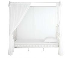 Cama con dosel 90x190 de metal marfil Eglantine